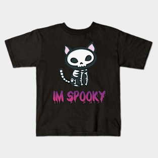 Katze Katzen Mieze Kätzchen Halloween Skelett Kids T-Shirt